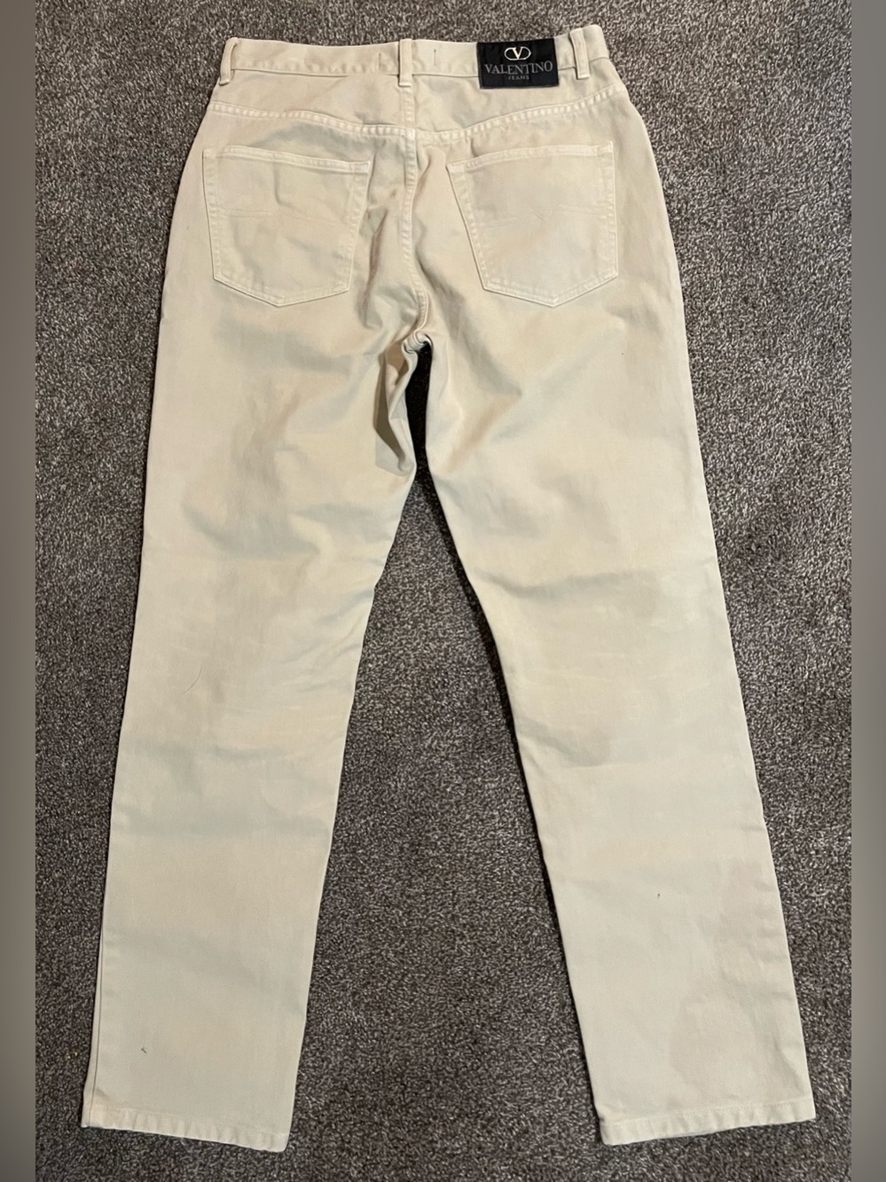 Valentino Men's Cream Straight Jeans - Picture 2 of 7